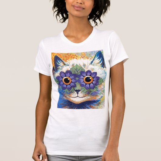 T-shirt de chat de fleur (Devant)