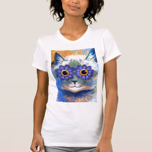T-shirt de chat de flower power