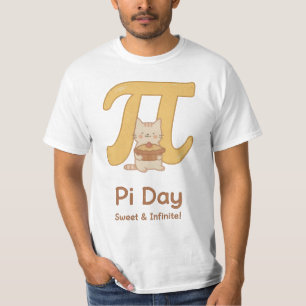 T-shirt de chat de la journée Pi mignon