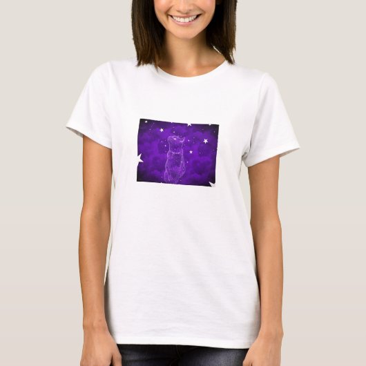 T-shirt de chat d'observation des étoiles (Devant)