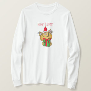 T-shirt de chat drôle de Meowy Catmas
