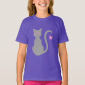 T-Shirt de chat gris (enfant) (Devant)