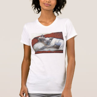 T-shirt de chat siamois de petit somme de famille