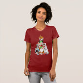 T-shirt de chatons d'arbre de Noël (Devant entier)