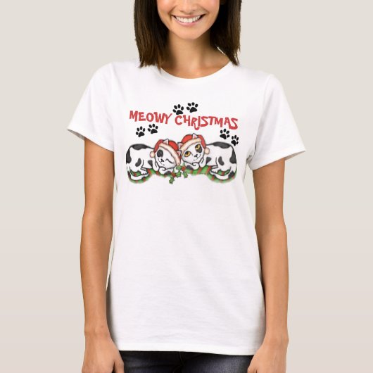 T-shirt de chats de Noël (Devant)