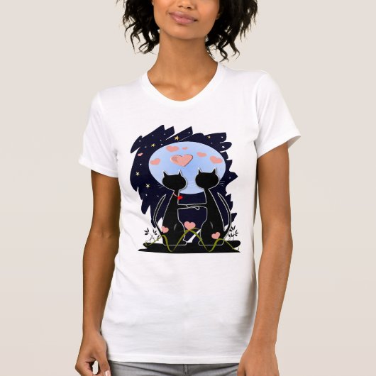 T-shirt de chats de Saint-Valentin (Devant)