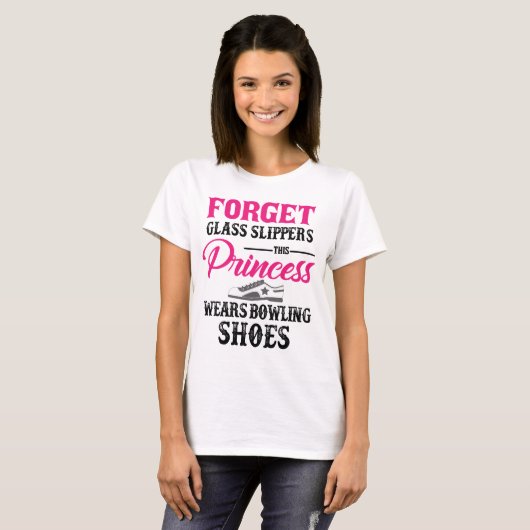 T-shirt de chaussures de bowling de princesse (Devant entier)