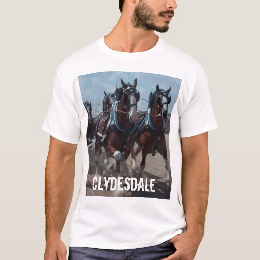 T-shirt de cheval de Clydesdale des hommes (Devant)