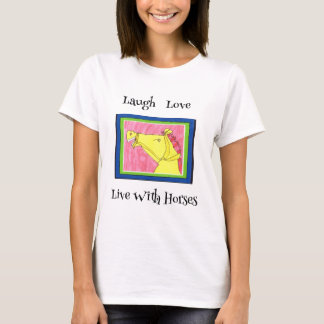 T-shirt de chevaux d'amour avec un design mignon.
