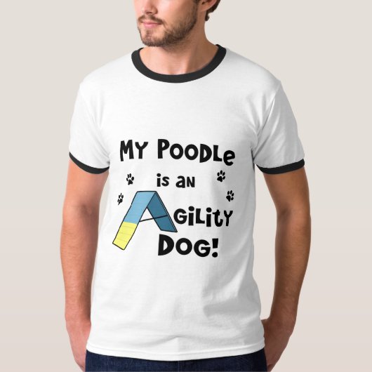 T-shirt de chien d'agilité de caniche (Devant)