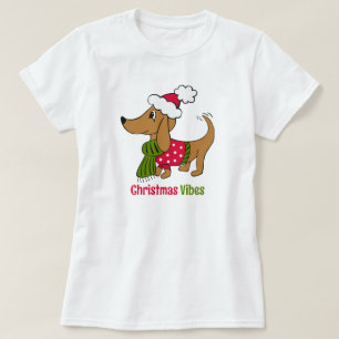 T-Shirt de chien de Noël d'hiver teckel