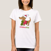 T-Shirt de chien de Noël d'hiver teckel (Devant)