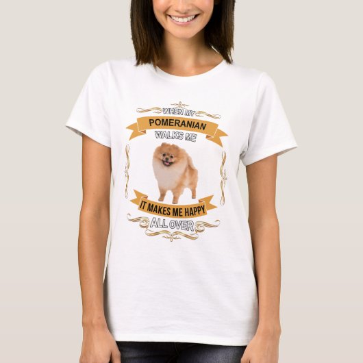 T-shirt de chien de Pomeranian pour des femmes (Devant)