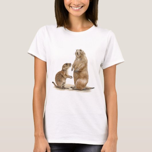 T-shirt de chien de prairie à queue noire mignonne (Devant)
