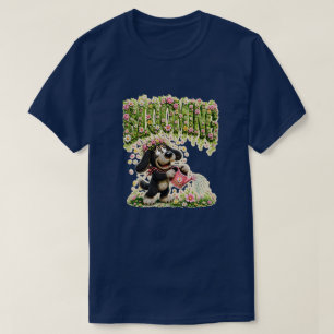 T-Shirt de chien floral drôle en fleurs