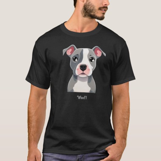 T-shirt de chien Woof terrier (Devant)