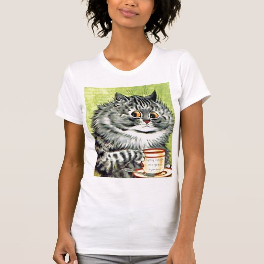 T-shirt de citation de chat de thé (Devant)