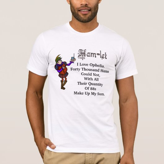T-shirt de citation d'Ophélie d'amour de Hamlet de (Devant)
