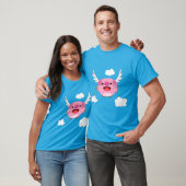 T-shirt de cochon en caricature volante mignonne (Unisexe)