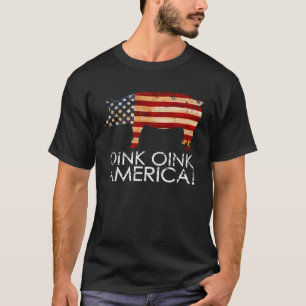 T-Shirt De Cochon Patriotique Amusant - Oink Oink 