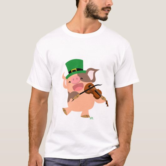 T-shirt de cochon violoniste de la Saint Patrick (Devant)
