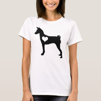 T-shirt de coeur de Basenji