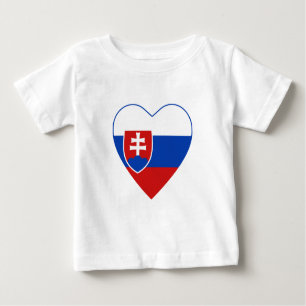 T-shirt de coeur de drapeau de la Slovaquie