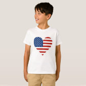 T-shirt de coeur de drapeau des USA (Devant entier)