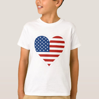 T-shirt de coeur de drapeau des USA