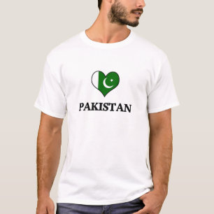 T-shirt de coeur de drapeau du Pakistan