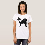 T-shirt de coeur de Malamute d'Alaska (Devant entier)