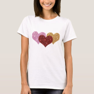 T-shirt de coeurs de parties scintillantes