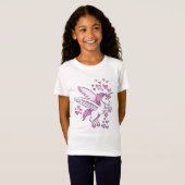 T-shirt de coeurs de Pegasus de licorne (Devant entier)