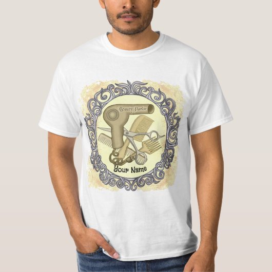 T-Shirt de coiffeuse de salon de beauté (Devant)