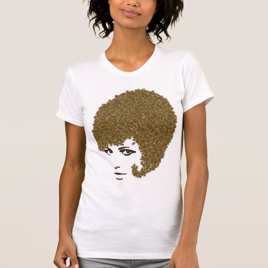 T-shirt de coiffure de ruche d'abeille de miel (Devant)
