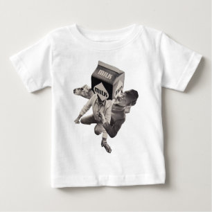 T-shirt de collage de lait, nourrissons