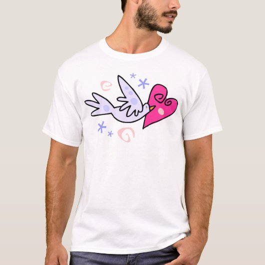 T-shirt de colombe d'amour (Devant)