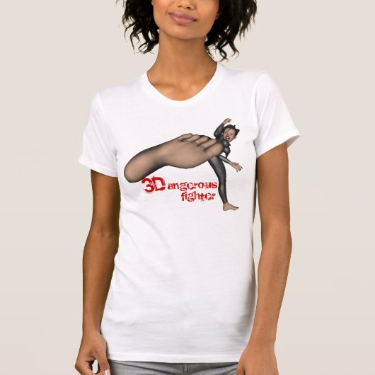T-shirt de combattant dangereux des dames 3D petit (Devant)