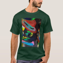 T-shirt de conception casquette abstrait néon mult