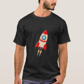 T-shirt de conception de bateau de Rocket rétro (Devant)