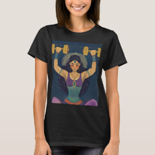 T-shirt de conception de fitness de déesse de forc