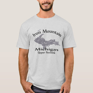 T-shirt de conception de la carte Iron Mountain Mi