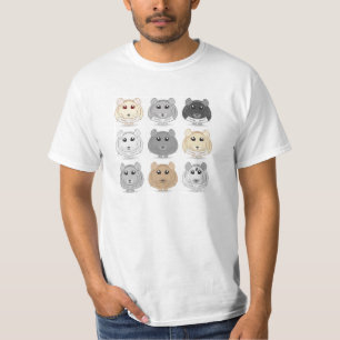 T-shirt de conception de neuf chinchillas