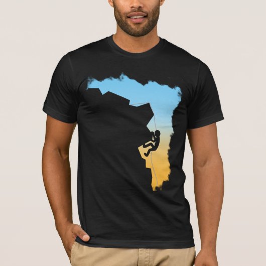 T-shirt de conception de silhouette d'alpinisme (Devant)