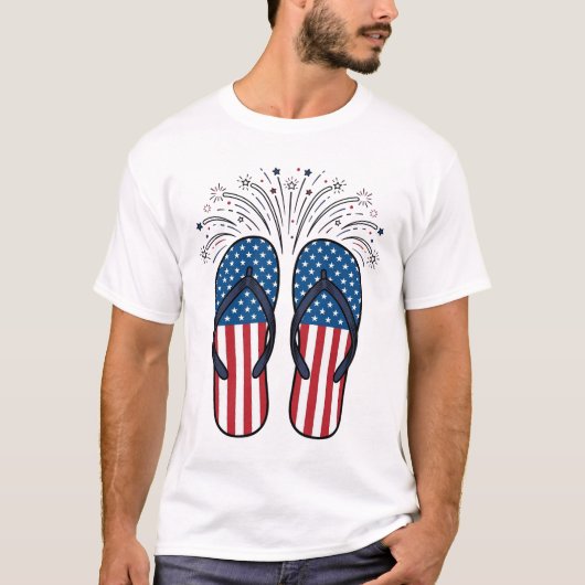 T-shirt de conception d'été de feux d'artifice de (Devant)