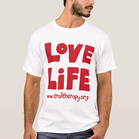 T-shirt de coton de la vie d'amour grand) ( (Devant)