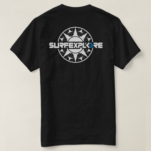 T-shirt de coton de surfEXPLORE (Design dos)