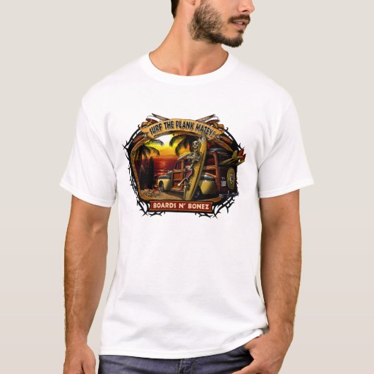 T-shirt de coucher du soleil de Davey Bonez Woody (Devant)