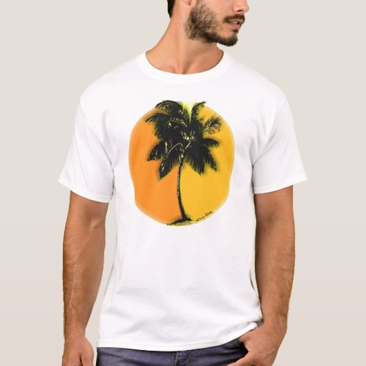 T-shirt de coucher du soleil de palmier (Devant)