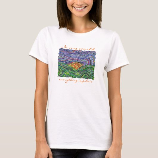 T-shirt de coucher du soleil de textile (Devant)